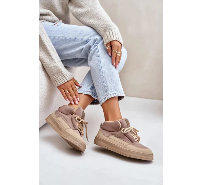 Zateplené Dámské Tenisky Big Star Béžové Zateplené Dámské Tenisky Big Star Béžové