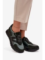 Dámské tenisky na platformě Vinceza – tmavě zelené Dámské tenisky na platformě Vinceza – tmavě zelené