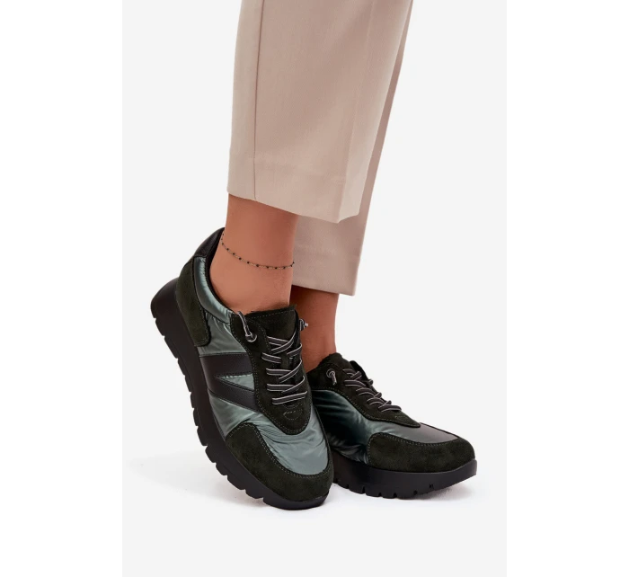 Dámské tenisky na platformě Vinceza – tmavě zelené Dámské tenisky na platformě Vinceza – tmavě zelené