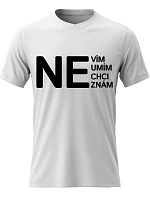 Dámské bavlněné tričko s potiskem - NE - bílé