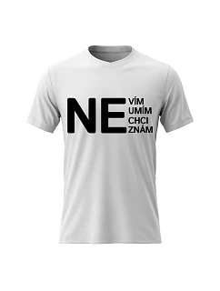 Dámské bavlněné tričko s potiskem - NE - bílé