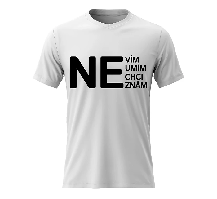 Dámské bavlněné tričko s potiskem - NE - bílé Dámské bavlněné tričko s potiskem - NE - bílé