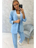 Elegantní souprava saka a kalhot modré barvy