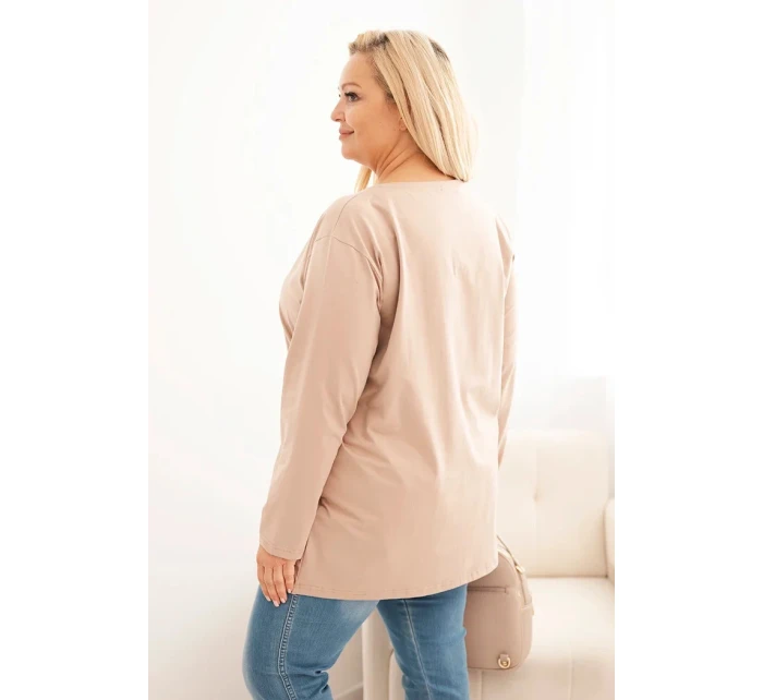 Dámská blůza Plus Size bavlněná s kulatým výstřihem fango Dámská blůza Plus Size bavlněná s kulatým výstřihem fango