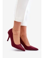 Textilní dámské lodičky v bordó model 21679322 - Boto