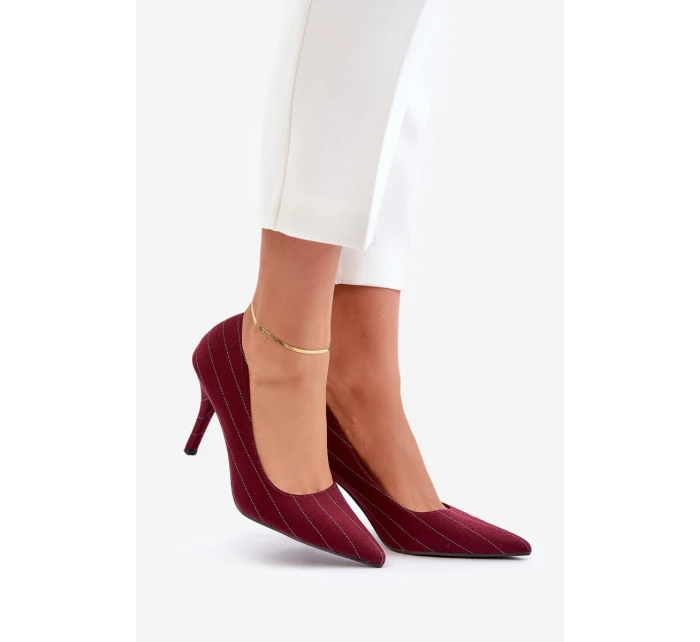 Textilní dámské lodičky v bordó model 21679322 - Boto
