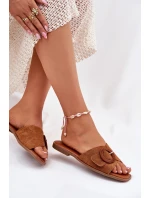 Klasické Dámské Plážové Pantofle Béžové model 21698865 - Boto Klasické Dámské Plážové Pantofle Béžové model 21698865 - Boto