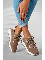 Dámské kožené semišové tenisky Hnědé model 22069525 - EVENTO