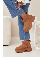 Dámské nízké sněhule Mavelle s kožíškem – camel Dámské nízké sněhule Mavelle s kožíškem – camel