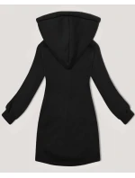 Černá dlouhá dámská mikina s kapucí LHD (AMG-178) - Goodlooking