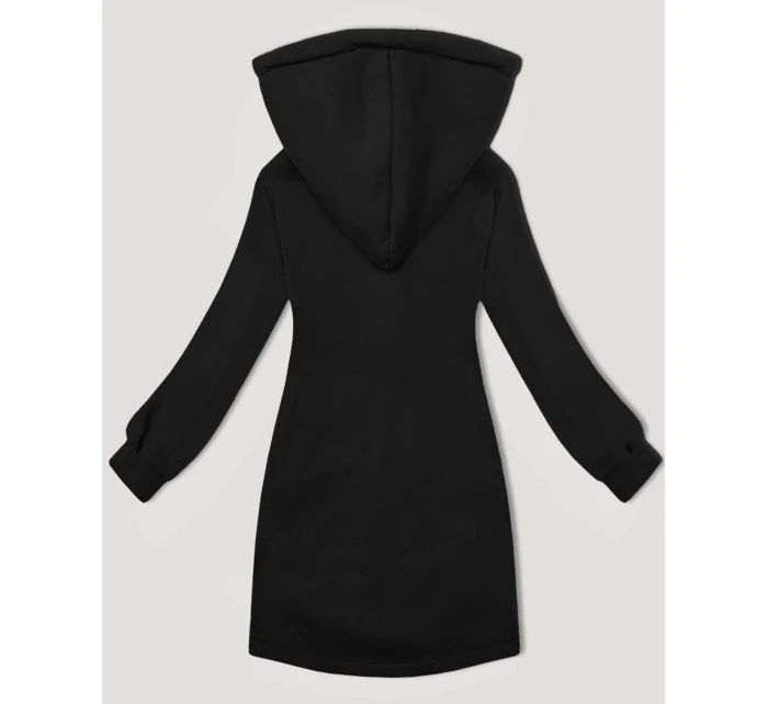 Černá dlouhá dámská mikina s kapucí LHD (AMG-178) - Goodlooking