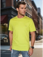 Pánské tričko s výšivkou žluté FashionStreet RX5637 Pánské tričko s výšivkou žluté FashionStreet RX5637