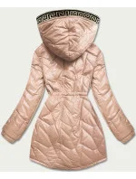 Béžová dámská bunda s ozdobným prošíváním (BR8101-101) Béžová dámská bunda s ozdobným prošíváním (BR8101-101)