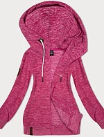 Dámská fleecová mikina s kapucí pink melange (2312)
