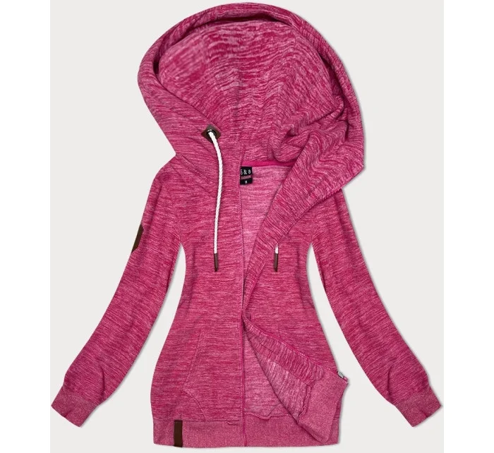 Růžová melanžová dámská polarová (fleecová) mikina s kapucí (2312) Růžová melanžová dámská polarová (fleecová) mikina s kapucí (2312)