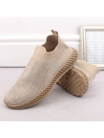 D&A W model 21875116 béžová sportovní nazouvací obuv se zirkony - S.Barski D&A W model 21875116 béžová sportovní nazouvací obuv se zirkony - S.Barski