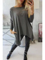 Oversize halenka grafitová melanž