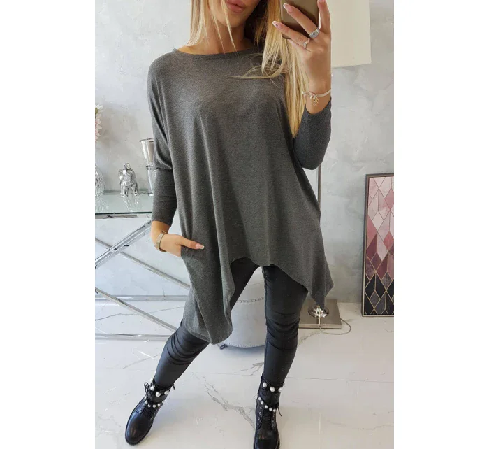 Oversize halenka grafitová melanž