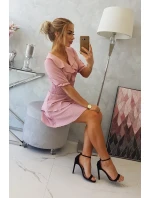 Šaty v pase tmavě pudrově růžové Šaty v pase tmavě pudrově růžové