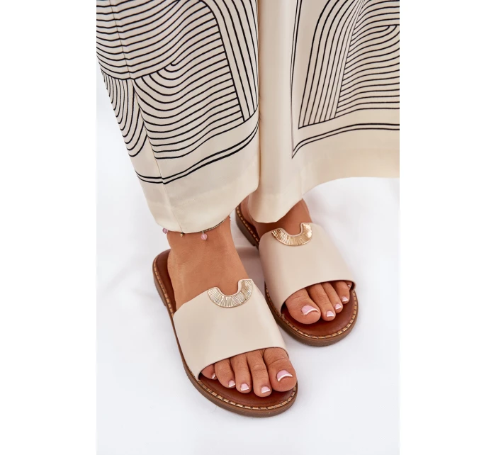 Dámské Pantofle Eko Kůže S Béžové model 21689348 - Boto Dámské Pantofle Eko Kůže S Béžové model 21689348 - Boto