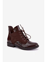 Zateplené kozačky model 22557195 Hnědé - VINCEZA