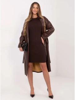 Šaty D93050Z30372A2EN tmavě hnědé