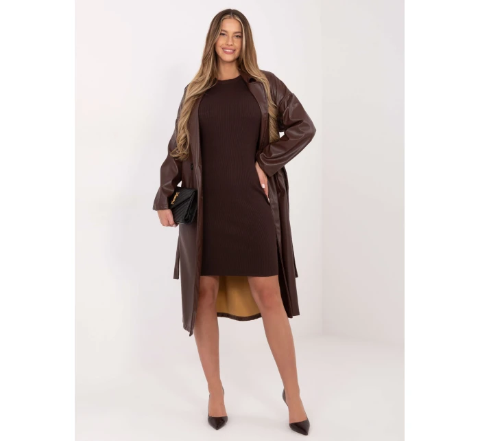 Šaty D93050Z30372A2EN tmavě hnědé