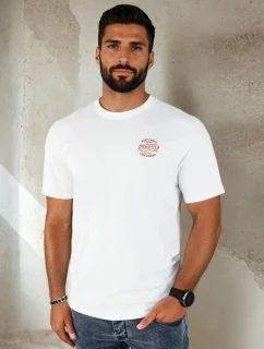 Pánské bílé tričko s potiskem FashionStreet RX5415
