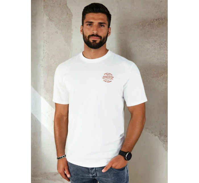 Pánské bílé tričko s potiskem FashionStreet RX5415