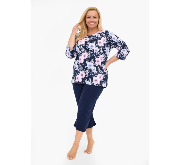 model 21236392 Anabel 3/4 3XL5XL dámské pyžamo - Cornette