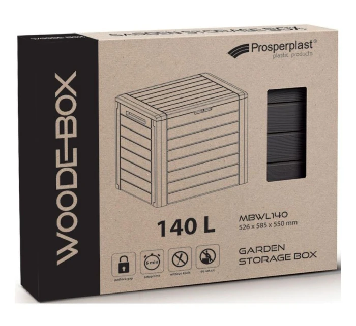 Zahradní box 140L antracit WOODEBOX dětské Zahradní box 140L antracit WOODEBOX dětské