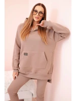 Dámská souprava bavlněná mikina s kapucí a legíny s vysokým pasem fango