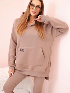 Dámská souprava bavlněná mikina s kapucí a legíny s vysokým pasem fango