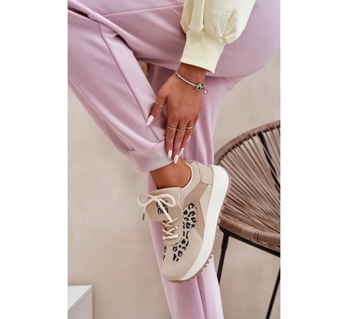 Sportovní Boty Tenisky Dámské Na Platformě Leopardí Béžové Pumbes Sportovní Boty Tenisky Dámské Na Platformě Leopardí Béžové Pumbes