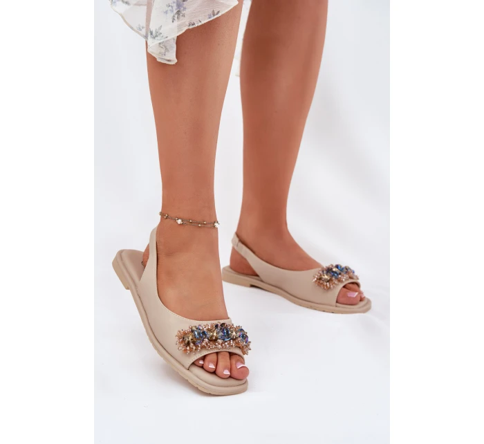 Dámské Ploché Sandály S  Béžové model 21698318 - S.Barski