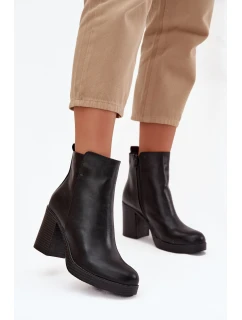 Dámské kozačky na podpatku černé Ryselle