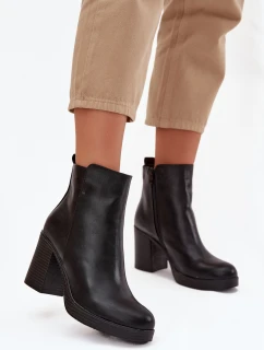 Dámské kozačky na podpatku černé Ryselle