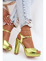 Dámské sandály na vysokém podpatku zelené model 22103033 - Boto