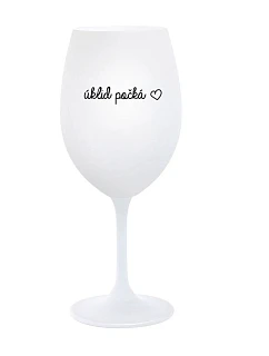 ÚKLID POČKÁ - bílá sklenice na víno 350 ml