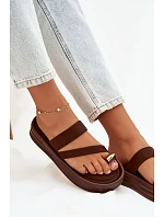 Dámské pantofle Farielle LS-170 hnědé - Bestelle