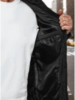 Pánská přechodná prošívaná bunda s kapucí černá FashionStreet TX5003 Pánská přechodná prošívaná bunda s kapucí černá FashionStreet TX5003