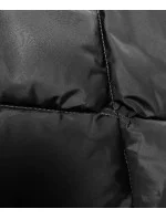 Černá zimní bunda s límcem (LHD-23021)