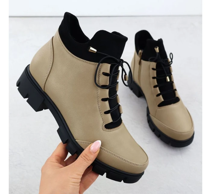 Béžové dámské boty model 21905622 - JEZZI Béžové dámské boty model 21905622 - JEZZI