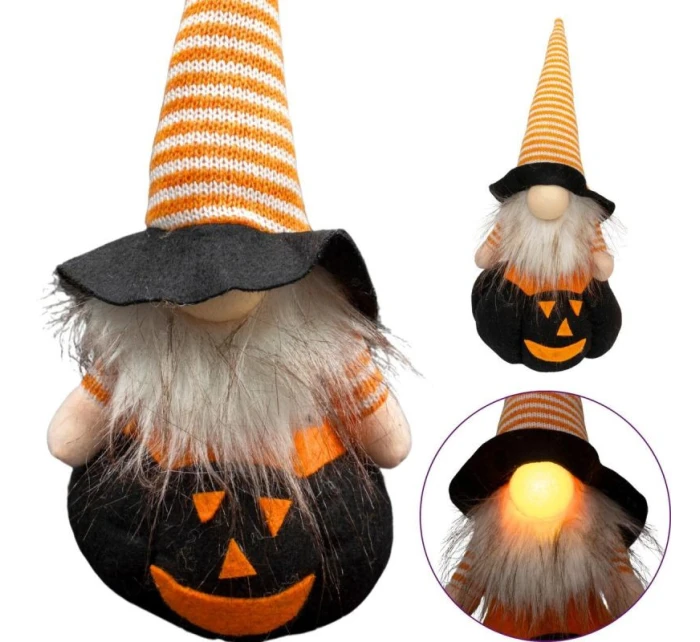DEKORATIVNÍ FIGURKA NA DÝNI 35CM LED HALLOWEEN ČERNÁ