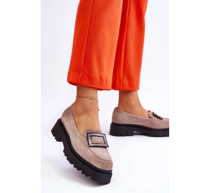 Pohodlné semišové mokasíny béžové model 21613237 - Boto