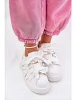 Eko Kožené Tenisky Na Platformě Bílé Penolle Eko Kožené Tenisky Na Platformě Bílé Penolle