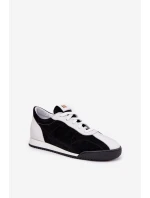 Dámské Kožené Sportovní Boty model 21690049 Černé - Laura Messi Dámské Kožené Sportovní Boty model 21690049 Černé - Laura Messi