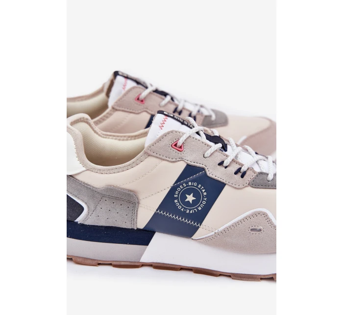 Semišové Pánské Tenisky Na Platformě Big Star RR174471 Hi-Poly System Šedé