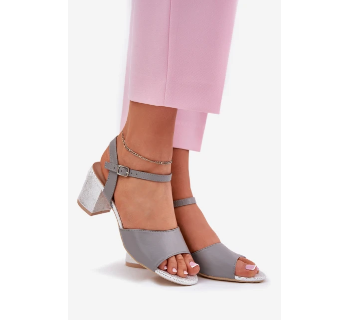 Dámské sandály na podpatku Vinceza 20275 šedé