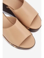 Dámské nazouváky na platformě s béžové model 21918817 - Boto Dámské nazouváky na platformě s béžové model 21918817 - Boto